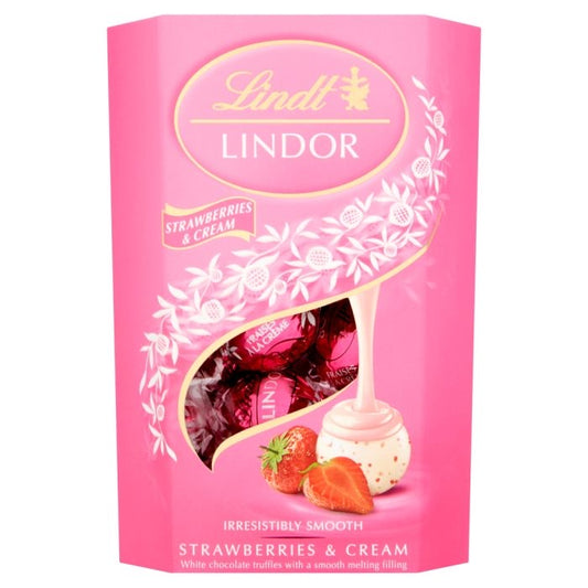 Lindt Strawberries & Cream Chocolates Truffles Box 220g