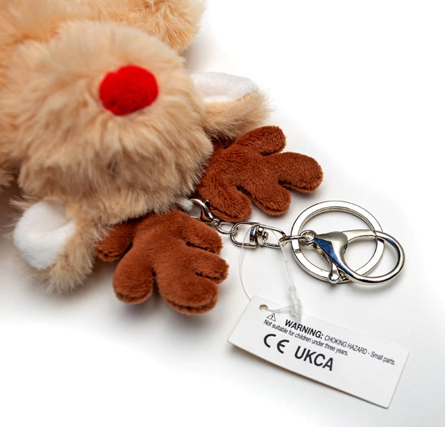 Christmas Plush Reindeer Keyring