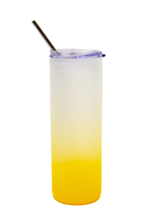 25oz Colour Gradient Frosted Skinny Glass Tumbler
