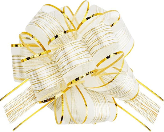 White / Gold Bow