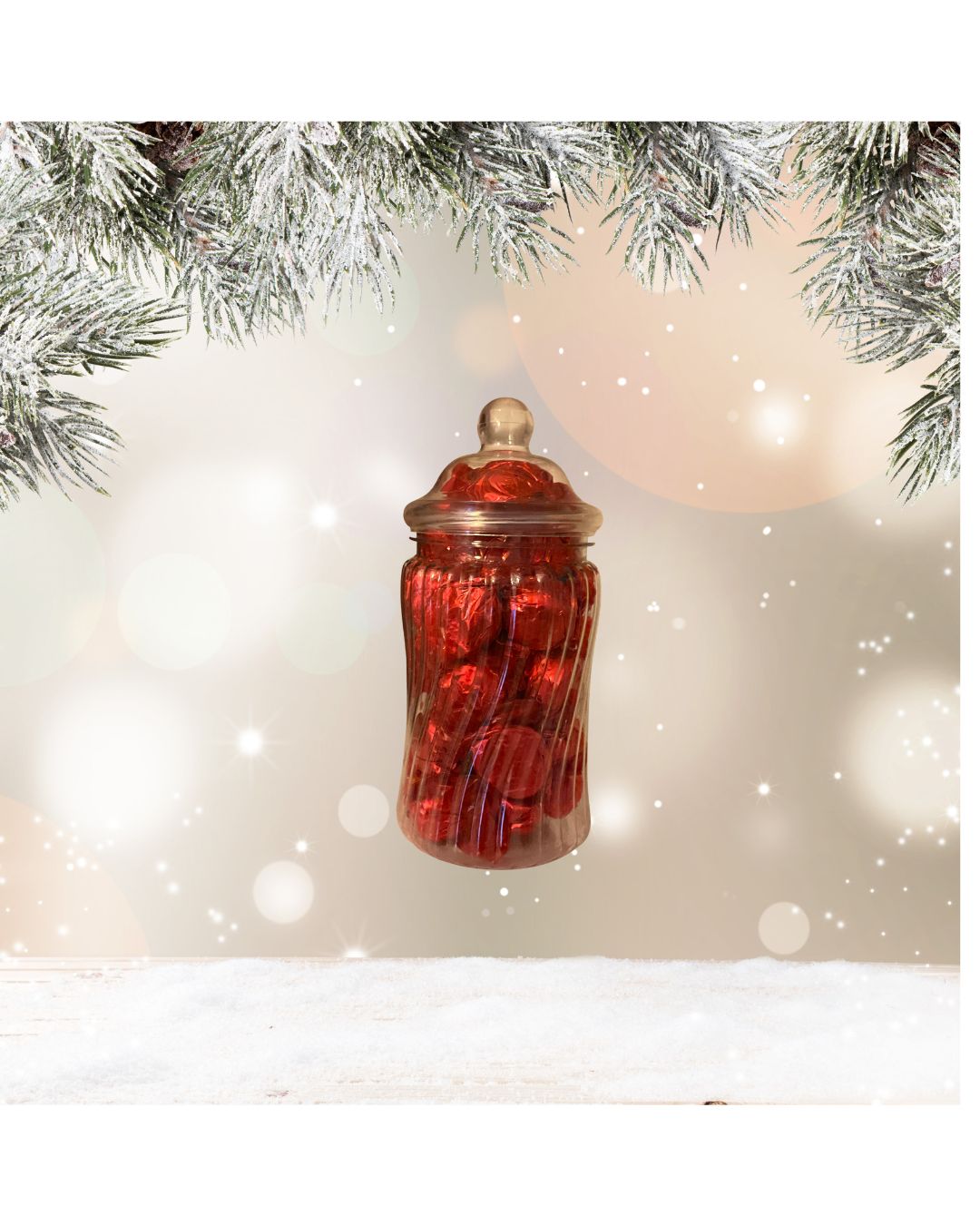 Spiral Sweet Jar Raspberry Ruffles 300g