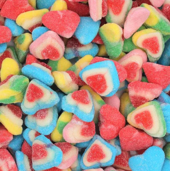 Multi Coloured Sugared Triple Hearts