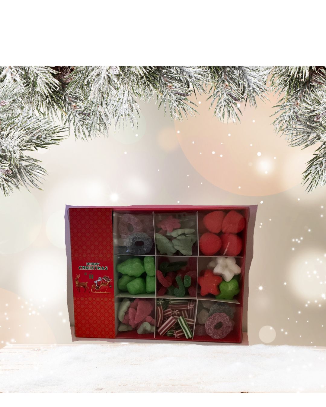 Red Christmas Box with Red Santa Sleeve