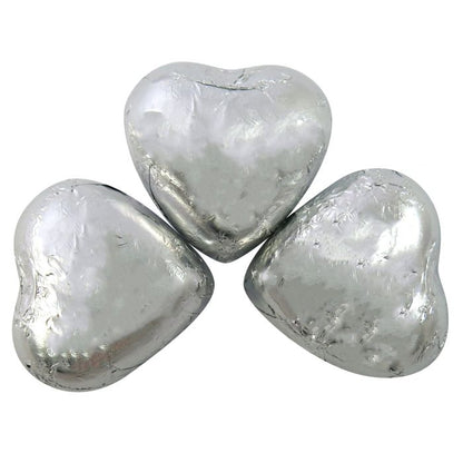 Silver Foil Milk Chocolate Hearts