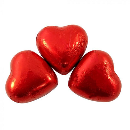 Red Foil Milk Chocolate Hearts